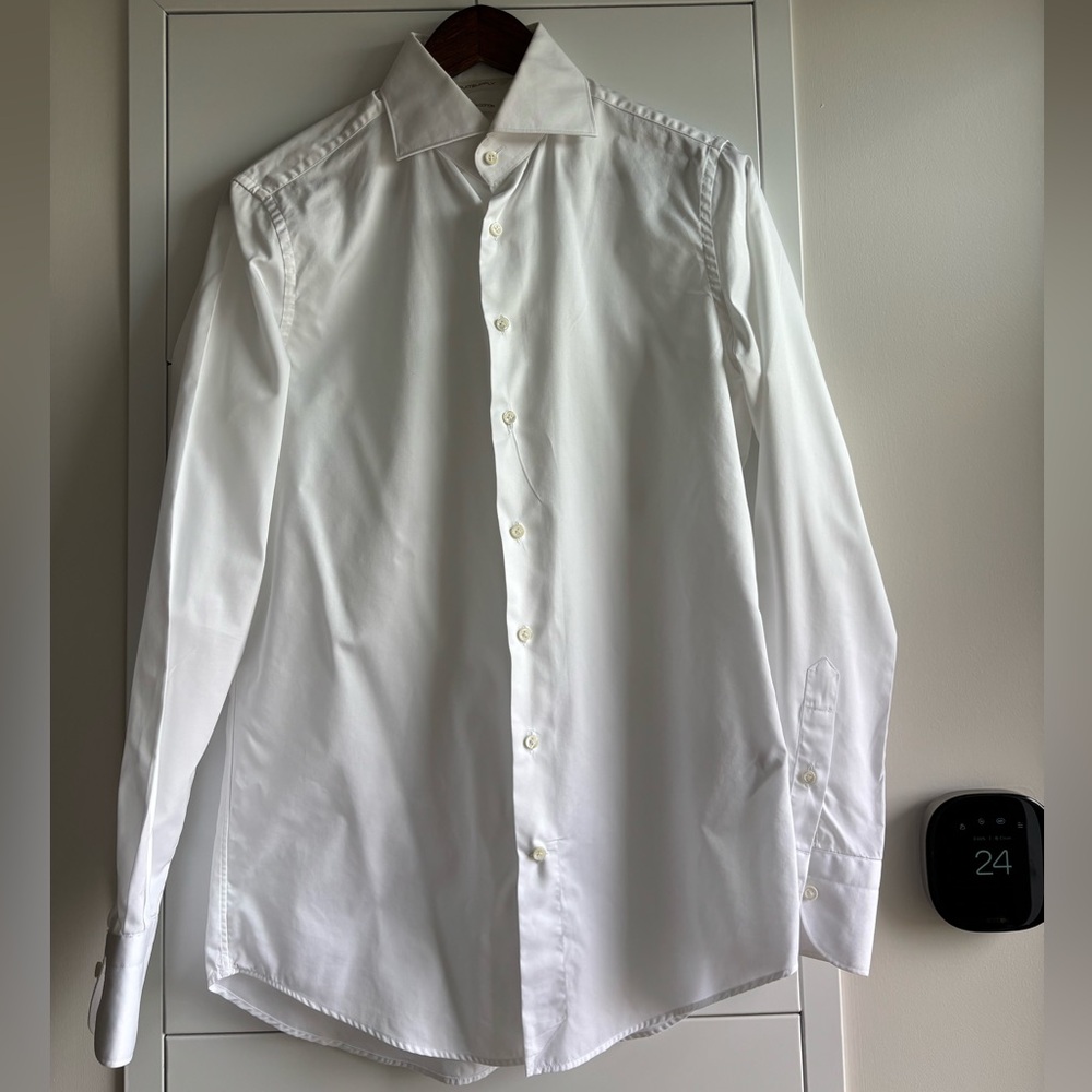 Suitsupply White Dress Shirt – Thomas Mason Fabric – Size 38/15 – 100% Cotton